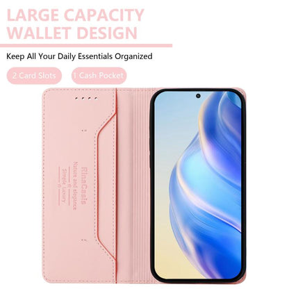 For Google Pixel 10 Pro XL RC01 Dual-Folded Magnetic Suction RFID Leather Phone Case(Pink) - Google Cases by buy2fix | Online Shopping UK | buy2fix