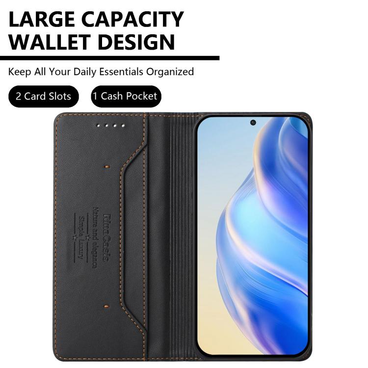 For Google Pixel 10 Pro XL RC01 Dual-Folded Magnetic Suction RFID Leather Phone Case(Black) - Google Cases by buy2fix | Online Shopping UK | buy2fix