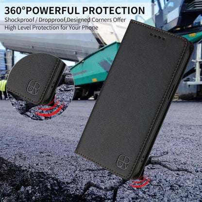 For Google Pixel 10 Pro XL RC01 Dual-Folded Magnetic Suction RFID Leather Phone Case(Black) - Google Cases by buy2fix | Online Shopping UK | buy2fix