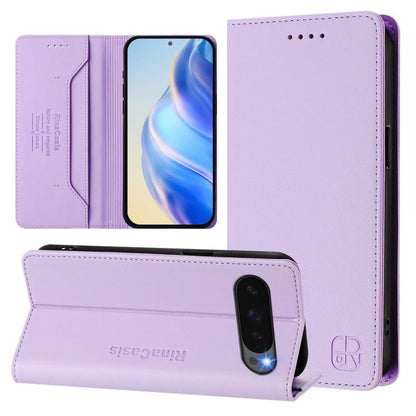 For Google Pixel 10 Pro XL RC01 Dual-Folded Magnetic Suction RFID Leather Phone Case(Light Purple) - Google Cases by buy2fix | Online Shopping UK | buy2fix