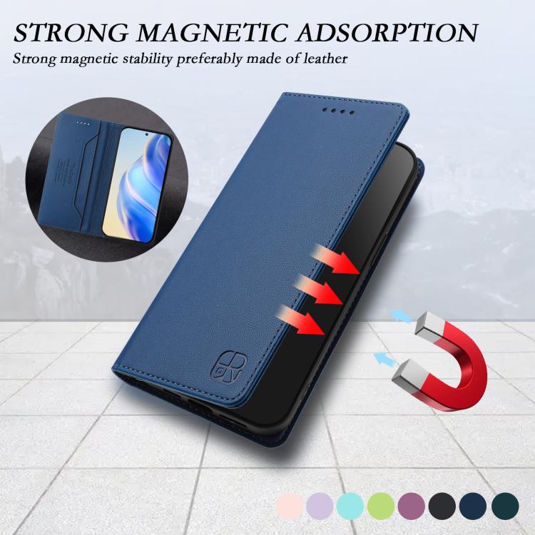 For Google Pixel 10 Pro XL RC01 Dual-Folded Magnetic Suction RFID Leather Phone Case(Dark Blue) - Google Cases by buy2fix | Online Shopping UK | buy2fix