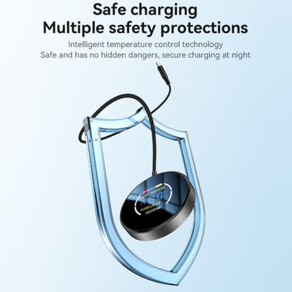 Yesido DS28 15W Smart Digital Display Magnetic Wireless Charger, Length:1.2m(Black) - Wireless Charger by Yesido | Online Shopping UK | buy2fix