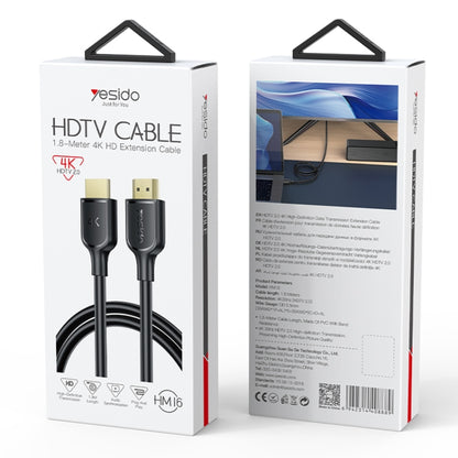 Yesido HM16 4K 30Hz HD HDMI Extension Cable, Length:1.8m(Black) - Cable by Yesido | Online Shopping UK | buy2fix