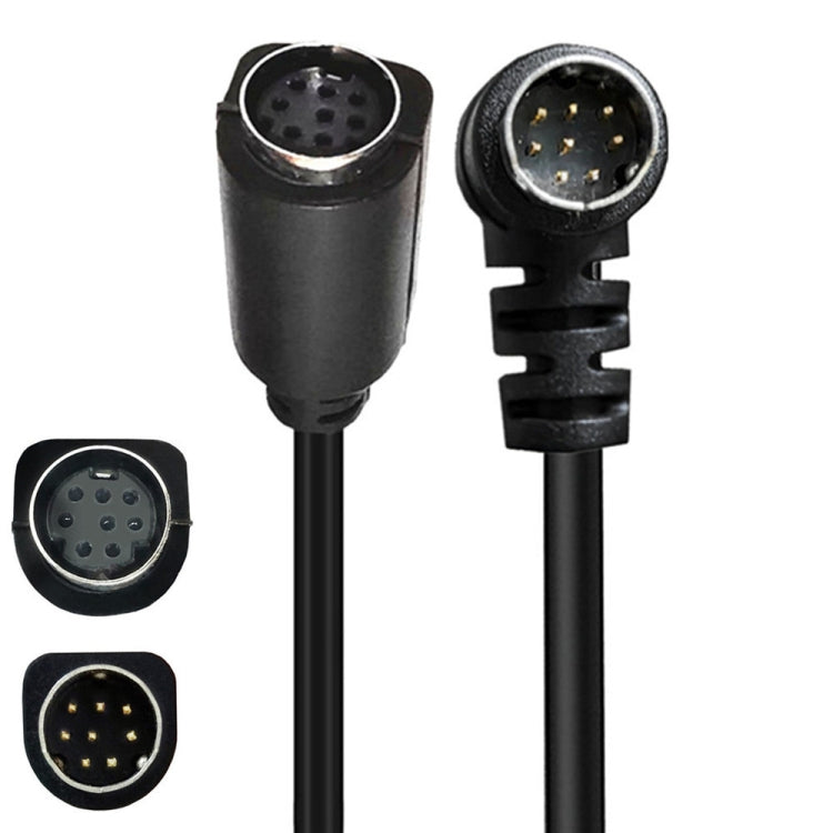 Curved mini DIN 8 Pin TV Audio Adapter Cable S-Video TV Box Cable, Length:0.5m(Black) - Cables by buy2fix | Online Shopping UK | buy2fix