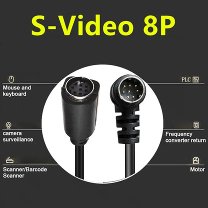 Curved mini DIN 8 Pin TV Audio Adapter Cable S-Video TV Box Cable, Length:1.8m(Black) - Cables by buy2fix | Online Shopping UK | buy2fix