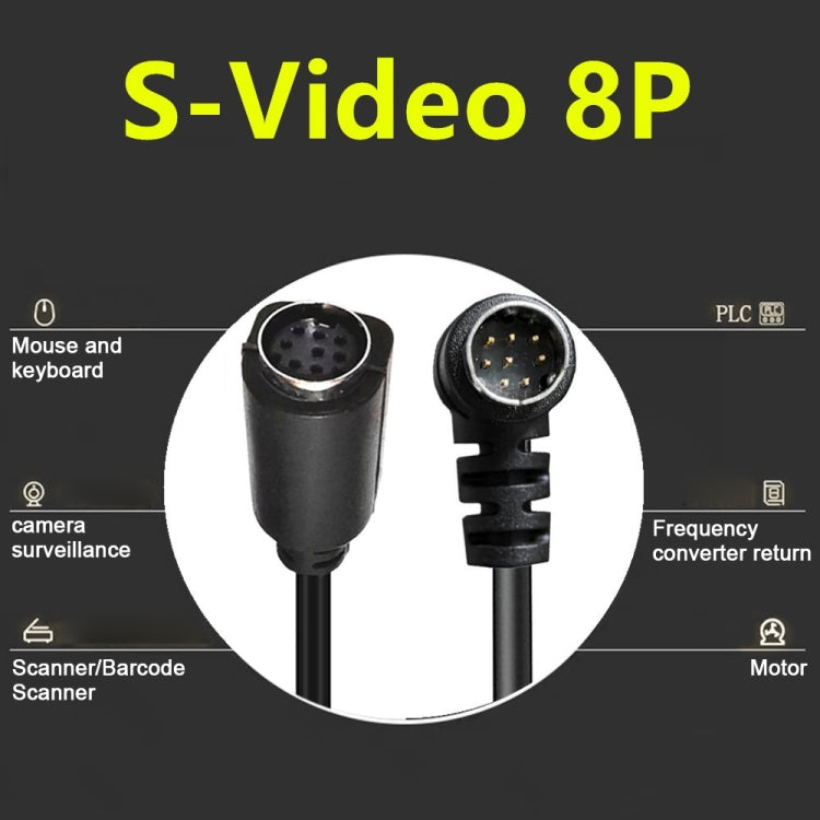 Curved mini DIN 8 Pin TV Audio Adapter Cable S-Video TV Box Cable, Length:3m(Black) - Others by buy2fix | Online Shopping UK | buy2fix