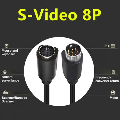 90 Degree mini DIN 8 Pin TV Audio Adapter Cable S-Video TV Box Cable, Length:3m(Black) - Cables by buy2fix | Online Shopping UK | buy2fix