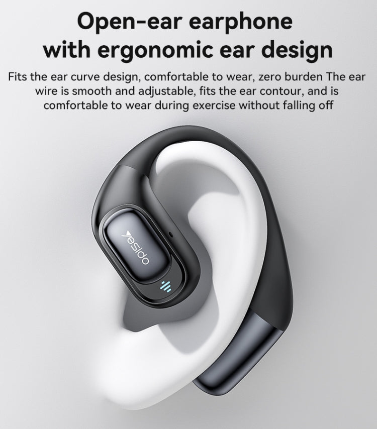 Yesido YSP23 Open Ear ANC and ENC Dual Noise Reduction OWS Bluetooth Earphone(Black) - Bluetooth Earphone by Yesido | Online Shopping UK | buy2fix