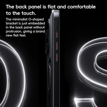 For iPhone 16 Pro Max Carbon Fiber MagSafe Phone Case with 360 Degree Rotating Holder(Black) - iPhone 16 Pro Max Cases by buy2fix | Online Shopping UK | buy2fix