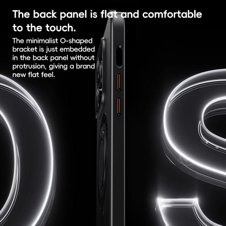 For iPhone 12 Pro Max Carbon Fiber MagSafe Phone Case with 360 Degree Rotating Holder(Black Silver) - iPhone 12 Pro Max Cases by buy2fix | Online Shopping UK | buy2fix