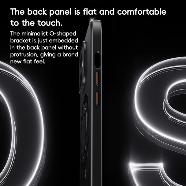 For iPhone 12 / 12 Pro Carbon Fiber MagSafe Phone Case with 360 Degree Rotating Holder(Black Silver) - iPhone 12 / 12 Pro Cases by buy2fix | Online Shopping UK | buy2fix