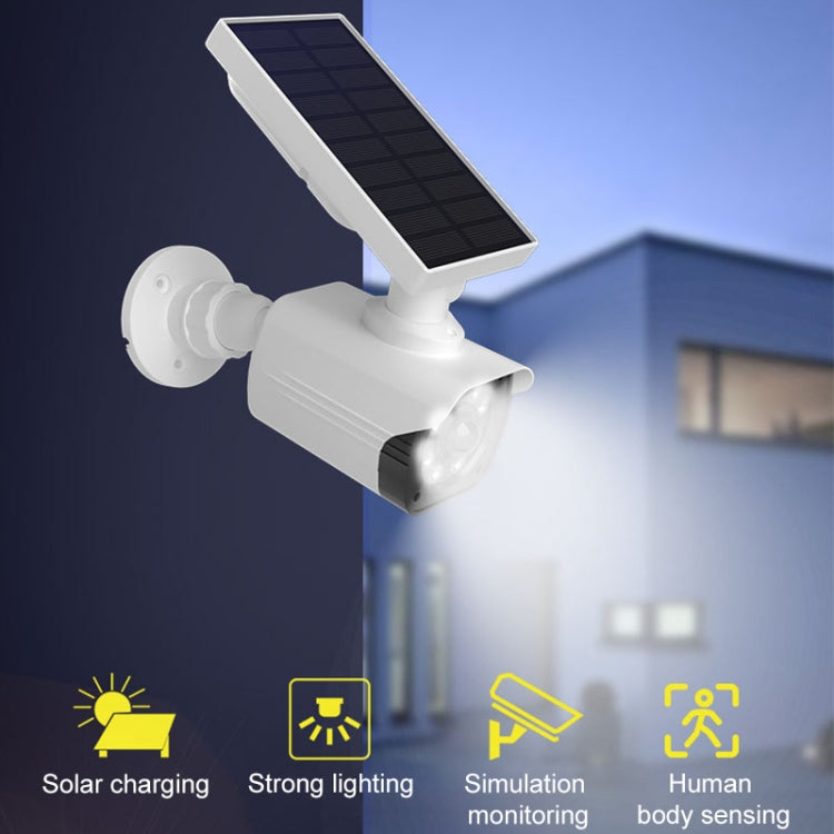 Human Body Sensing Simulation Surveillance Camera Solar Wall Light(White) - Simulated Cameras by buy2fix | Online Shopping UK | buy2fix