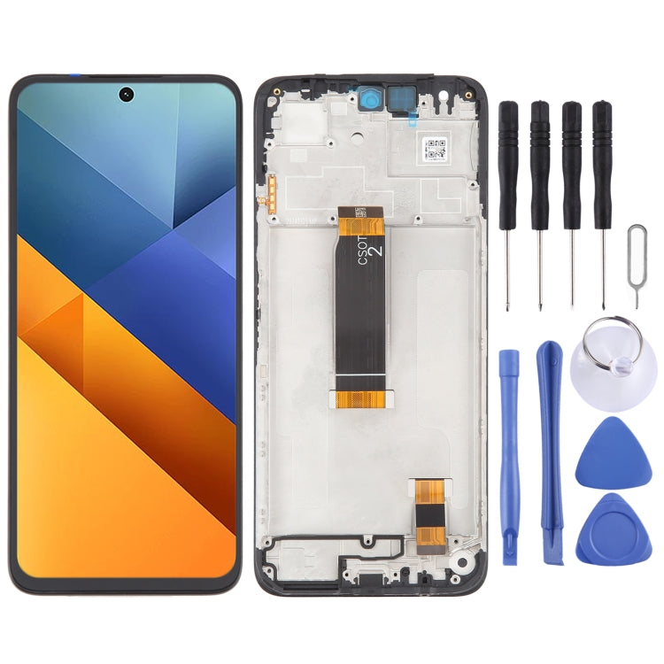 For Xiaomi Poco M6 4G OEM LCD Screen Digitizer Full Assembly with Frame by buy2fix