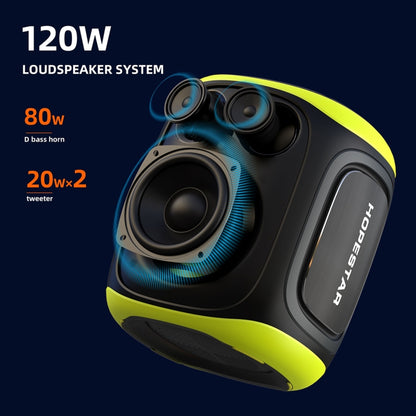 HOPESTAR PARTY130 Outdoor Dual Mic Long Endurance Bluetooth Speaker(Black) - Waterproof Speaker by HOPESTAR | Online Shopping UK | buy2fix