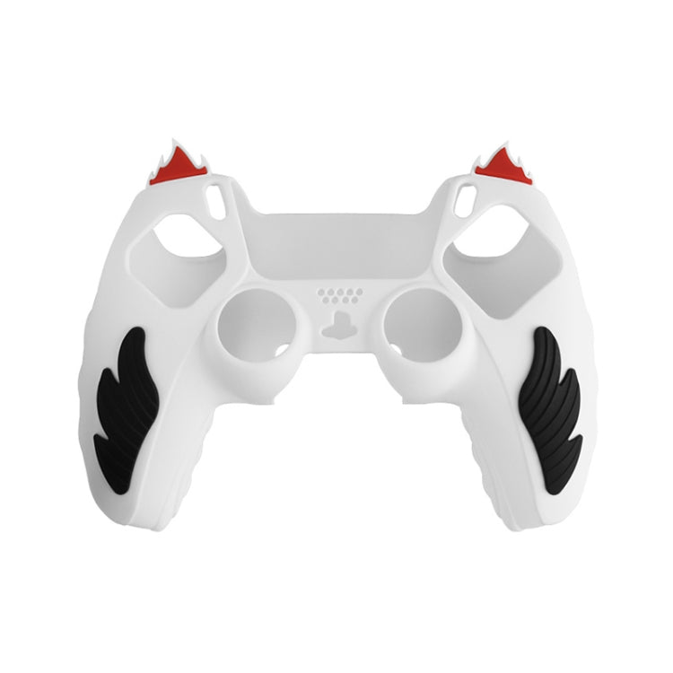 For Sony PS5 Flame Silicone Gamepad Protective Case(White) - Cases by buy2fix | Online Shopping UK | buy2fix