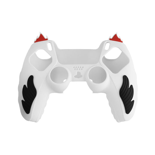For Sony PS5 Flame Silicone Gamepad Protective Case(White) - Cases by buy2fix | Online Shopping UK | buy2fix