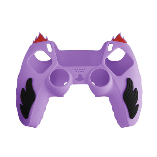 For Sony PS5 Flame Silicone Gamepad Protective Case(Purple)