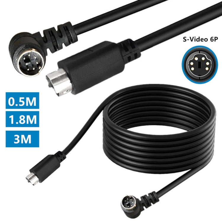 Mini DIN 6 Pin Core Extension Cable, Length:0.5m(Male Elbow to Male Straight) - Cables by buy2fix | Online Shopping UK | buy2fix