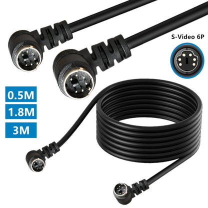 Mini DIN 6 Pin Core Extension Cable, Length:1.8m(Male to Male Elbow) - Cables by buy2fix | Online Shopping UK | buy2fix