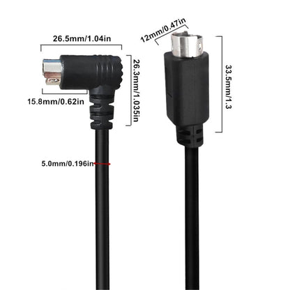 Mini DIN 6 Pin Core Extension Cable, Length:3m(Male Elbow to Male Straight) - Cables by buy2fix | Online Shopping UK | buy2fix