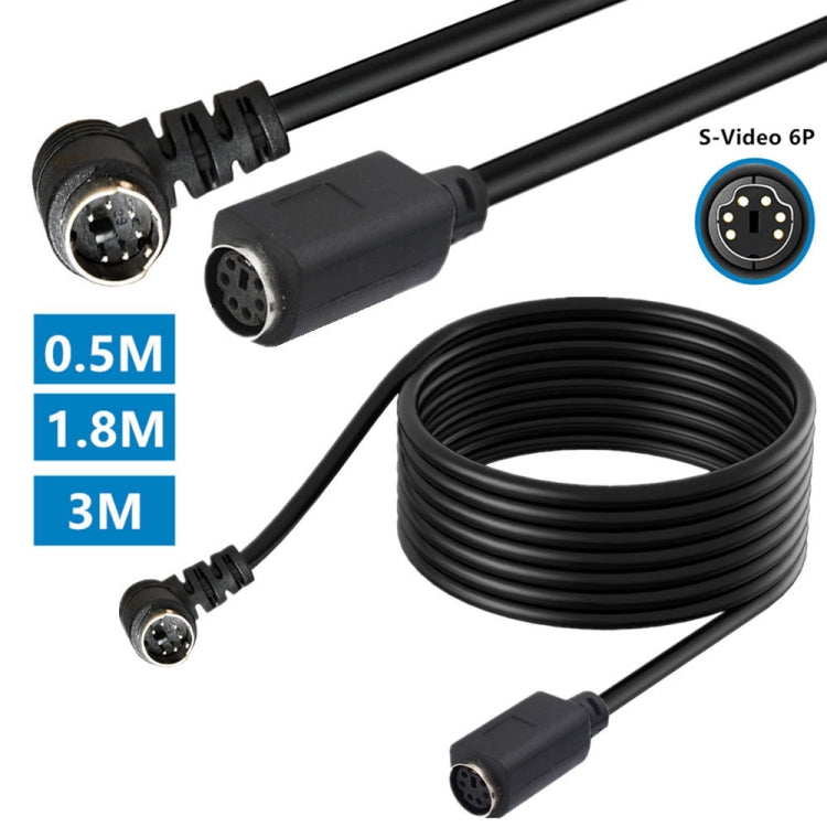 Mini DIN 6 Pin Core Extension Cable, Length:0.5m(Male to Female Elbow) - Cables by buy2fix | Online Shopping UK | buy2fix