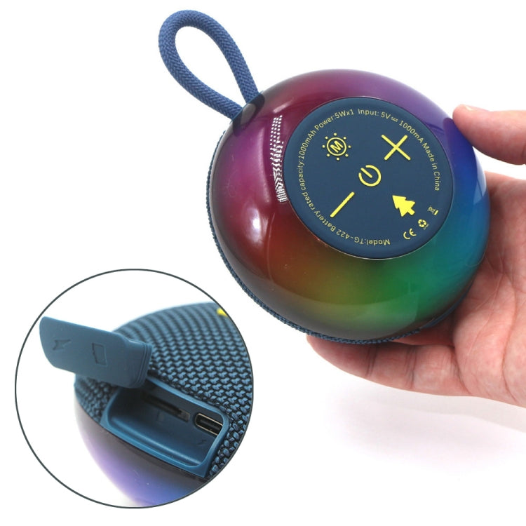T&G TG-422 TWS Outdoor IPX6 Portable Wireless Bluetooth Speaker with RGB Light(Blue) - Mini Speaker by T&G | Online Shopping UK | buy2fix