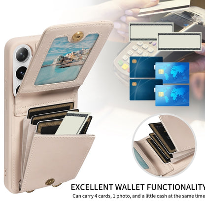 For Samsung Galaxy S25+ 5G Crossbody Lanyard Zipper Wallet Leather Phone Case(Beige) by buy2fix
