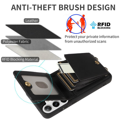 For Samsung Galaxy S25+ 5G Crossbody Lanyard Zipper Wallet Leather Phone Case(Black) by buy2fix