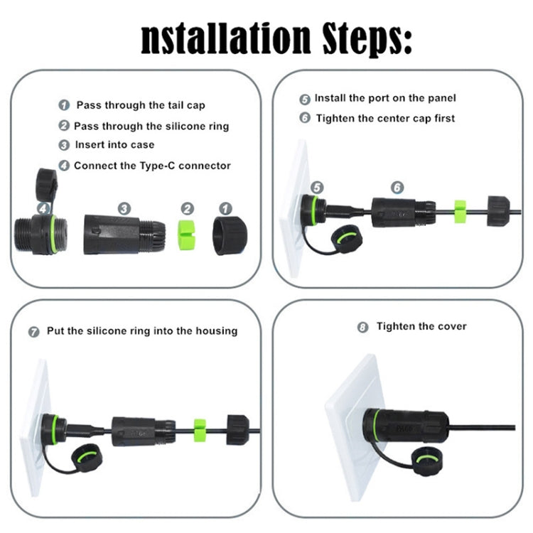 10Gpbs IP68 Waterproof Single Port Type-C Female to Female Straight Coupler Adapter With Protective Cover - Network Hubs by buy2fix | Online Shopping UK | buy2fix