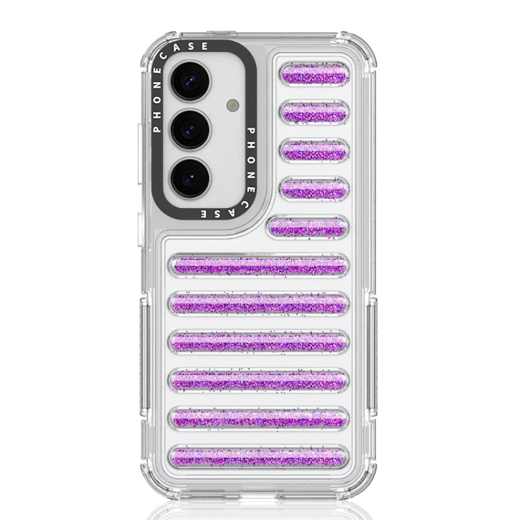 For Samsung Galaxy S25 5G Capsule Glitter TPU Hybrid PC Airbag Phone Case(Purple) by buy2fix