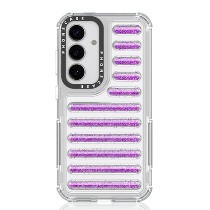 For Samsung Galaxy S25 5G Capsule Glitter TPU Hybrid PC Airbag Phone Case(Purple) by buy2fix