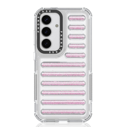 For Samsung Galaxy S25 5G Capsule Glitter TPU Hybrid PC Airbag Phone Case(Pink) by buy2fix