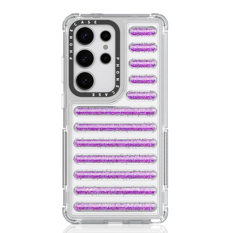 For Samsung Galaxy S25 Ultra 5G Capsule Glitter TPU Hybrid PC Airbag Phone Case(Purple) by buy2fix