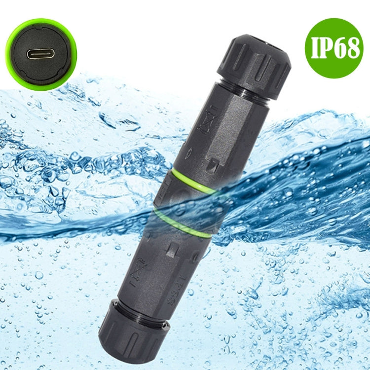 10Gpbs Outdoor IP68 Waterproof Single Port Type-C Female to Female Straight Coupler Adapter - Network Hubs by buy2fix | Online Shopping UK | buy2fix