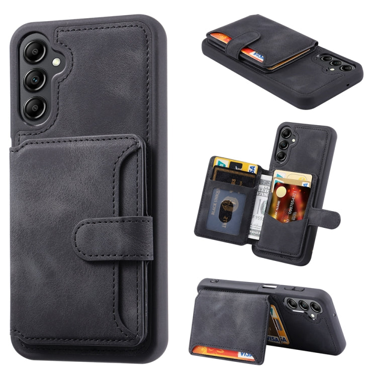 For Samsung Galaxy S25 5G Skin Feel Dream RFID Anti-theft PU Card Bag Phone Case(Black) by buy2fix