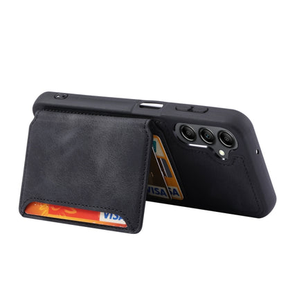 For Samsung Galaxy S25 5G Skin Feel Dream RFID Anti-theft PU Card Bag Phone Case(Black) by buy2fix