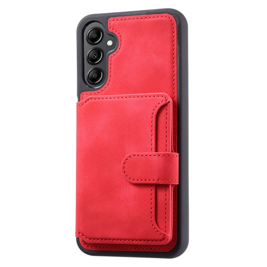 For Samsung Galaxy S25 5G Skin Feel Dream RFID Anti-theft PU Card Bag Phone Case(Red) by buy2fix