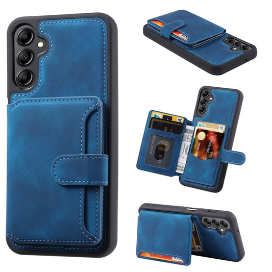For Samsung Galaxy S25 5G Skin Feel Dream RFID Anti-theft PU Card Bag Phone Case(Peacock Blue) by buy2fix