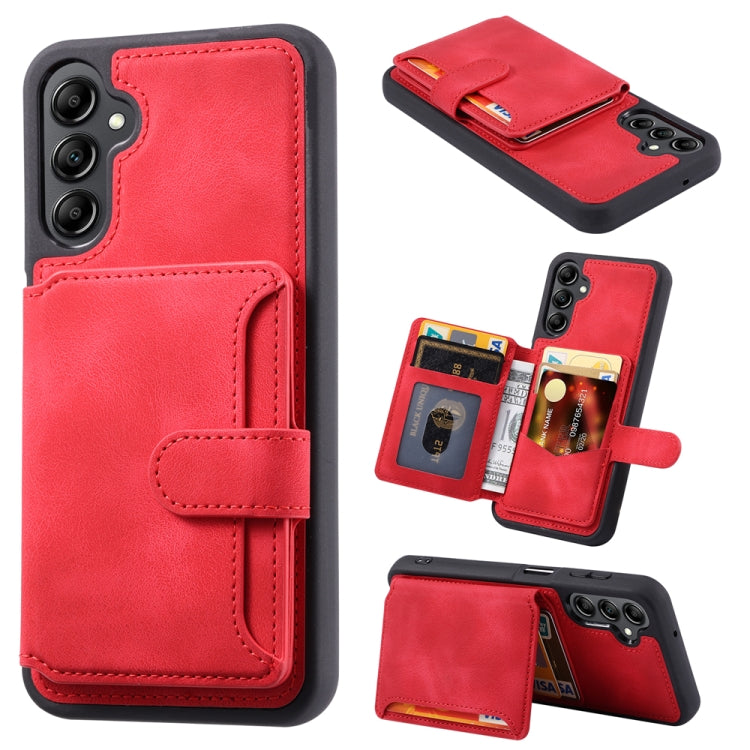 For Samsung Galaxy S25+ 5G Skin Feel Dream RFID Anti-theft PU Card Bag Phone Case(Red) by buy2fix