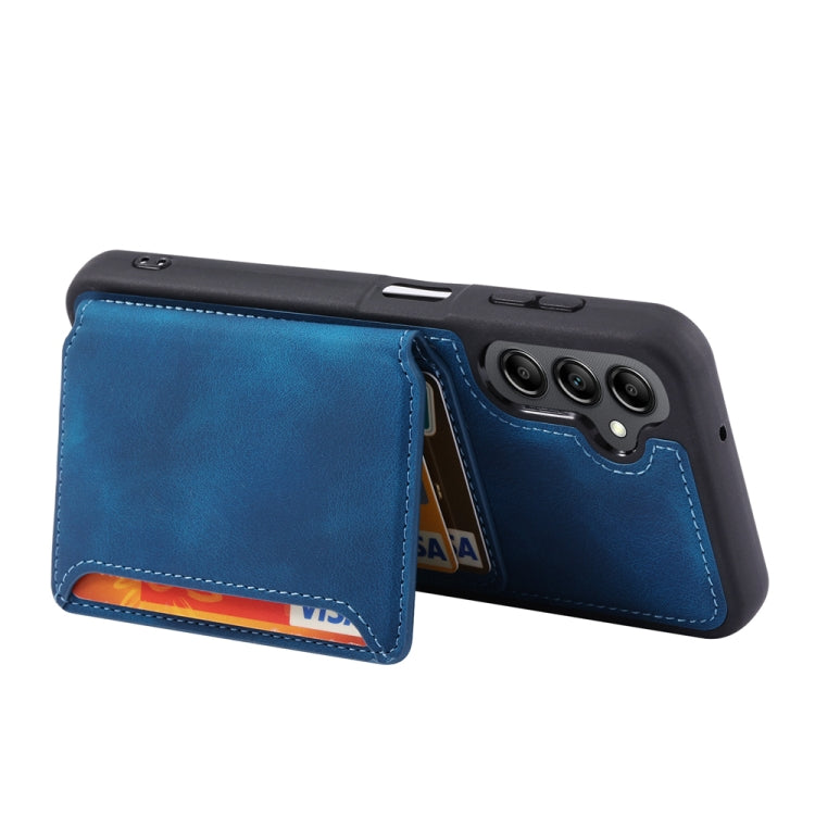 For Samsung Galaxy S25+ 5G Skin Feel Dream RFID Anti-theft PU Card Bag Phone Case(Peacock Blue) by buy2fix