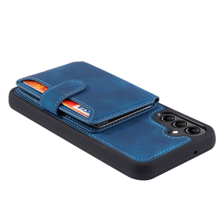 For Samsung Galaxy S25+ 5G Skin Feel Dream RFID Anti-theft PU Card Bag Phone Case(Peacock Blue) by buy2fix