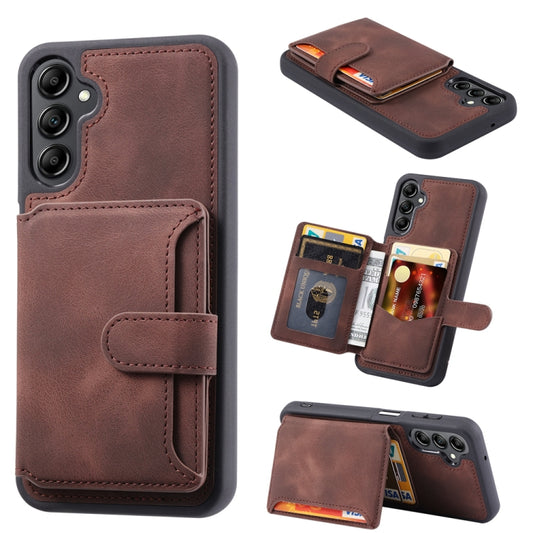 For Samsung Galaxy S25+ 5G Skin Feel Dream RFID Anti-theft PU Card Bag Phone Case(Coffee) by buy2fix