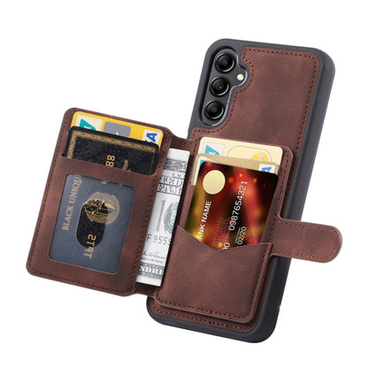 For Samsung Galaxy S25+ 5G Skin Feel Dream RFID Anti-theft PU Card Bag Phone Case(Coffee) by buy2fix