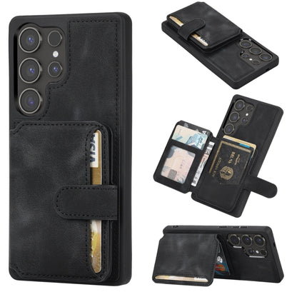 For Samsung Galaxy S25 Ultra 5G Skin Feel Dream RFID Anti-theft PU Card Bag Phone Case(Black) by buy2fix
