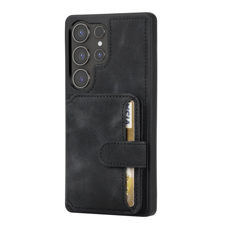 For Samsung Galaxy S25 Ultra 5G Skin Feel Dream RFID Anti-theft PU Card Bag Phone Case(Black) by buy2fix