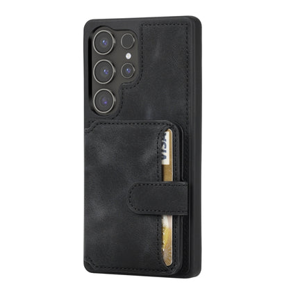 For Samsung Galaxy S25 Ultra 5G Skin Feel Dream RFID Anti-theft PU Card Bag Phone Case(Black) by buy2fix