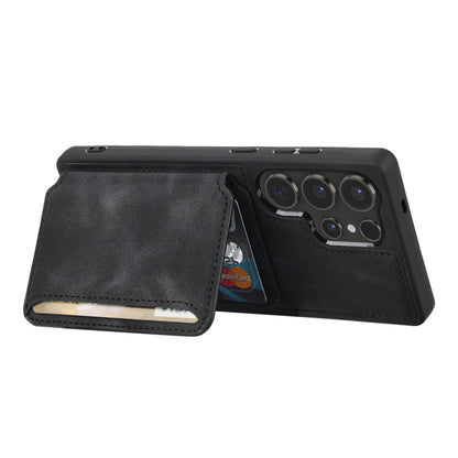For Samsung Galaxy S25 Ultra 5G Skin Feel Dream RFID Anti-theft PU Card Bag Phone Case(Black) by buy2fix
