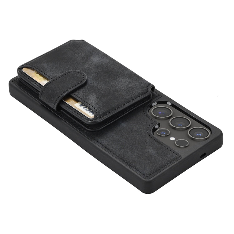 For Samsung Galaxy S25 Ultra 5G Skin Feel Dream RFID Anti-theft PU Card Bag Phone Case(Black) by buy2fix