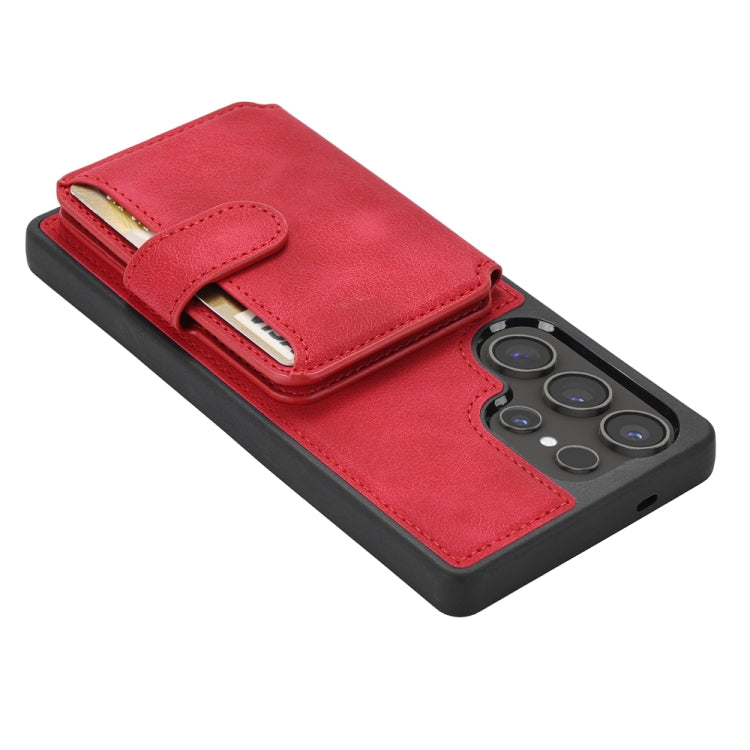 For Samsung Galaxy S25 Ultra 5G Skin Feel Dream RFID Anti-theft PU Card Bag Phone Case(Red) by buy2fix