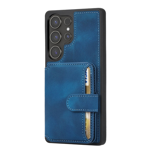 For Samsung Galaxy S25 Ultra 5G Skin Feel Dream RFID Anti-theft PU Card Bag Phone Case(Peacock Blue) by buy2fix